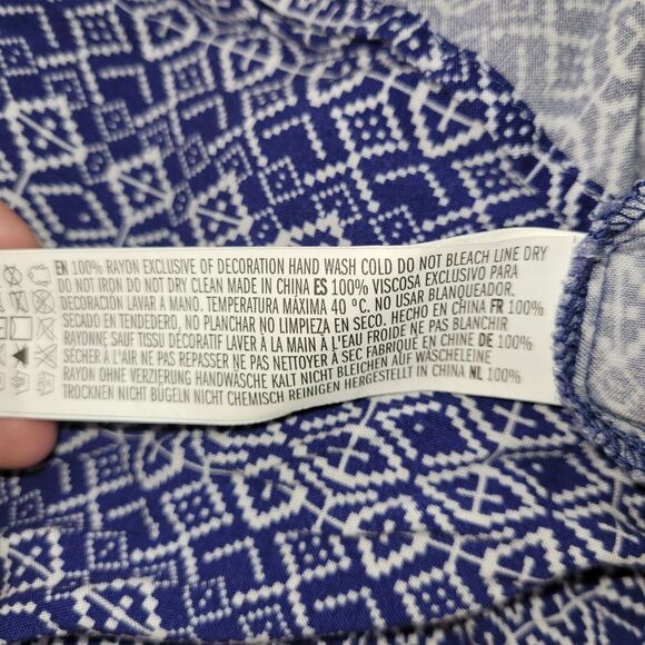 Forever 21 size medium blue boho pattern tie back dress - Picture 5 of 8